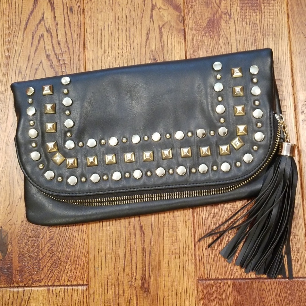 Black Studded Clutch